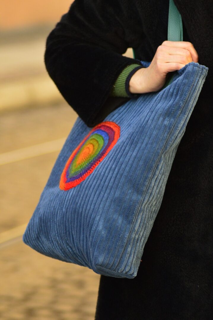 Shopper Sztruks Blue - obrazek 3