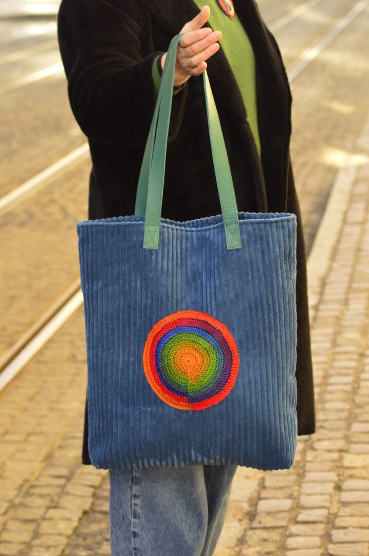 Shopper Sztruks Blue - obrazek 4